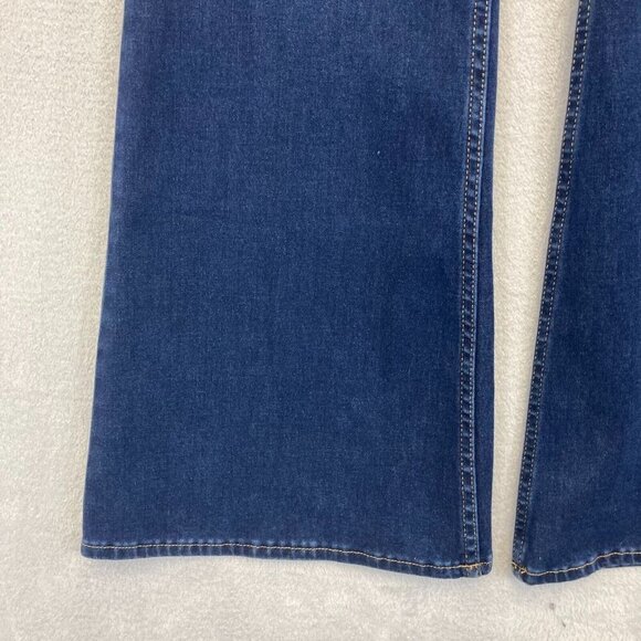 Soft Surroundings Ultimate Denim Flare Leg Jeans Size 14 Dark Wash Blue Stretch - Picture 9 of 16